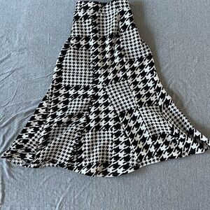SHEIN Monochrome Houndstooth A-Line Skirt